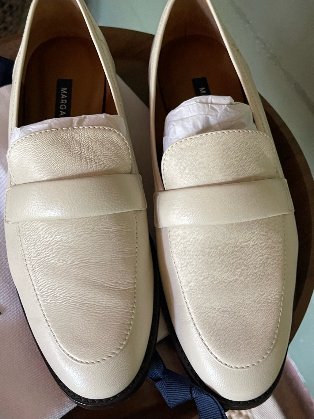 Margaux Andie Cream Leather Loafers — image 6 of 7